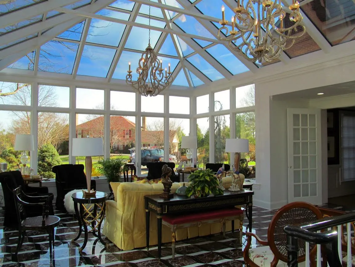 Solarium — a glass-roofed sunroom interior