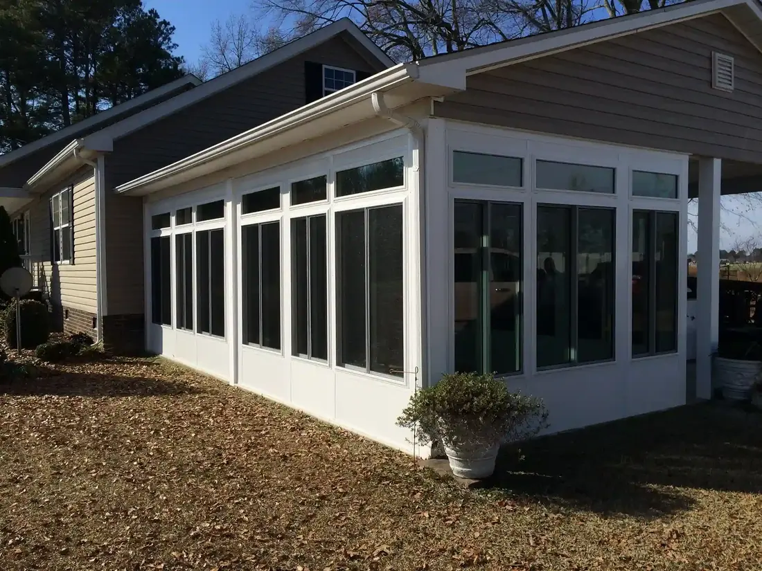 Modern sunroom addition exterior
