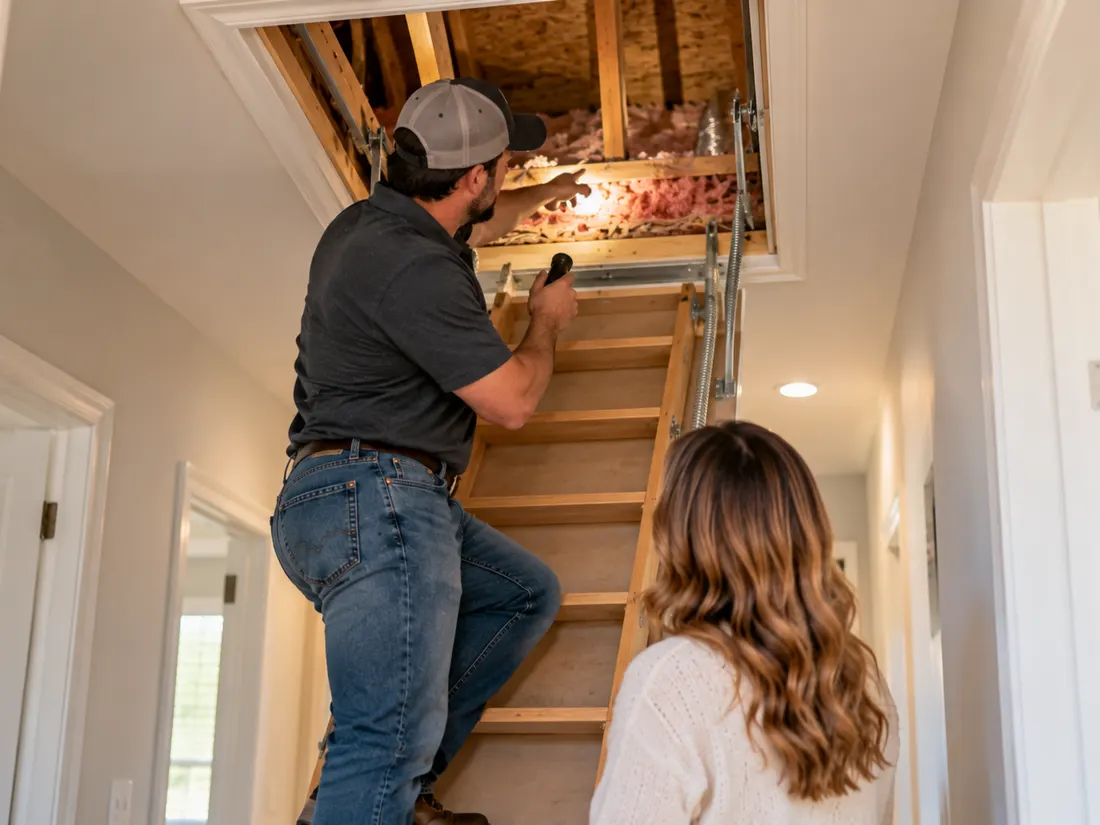 Planning a blow-in attic insulation project with a homeowner
