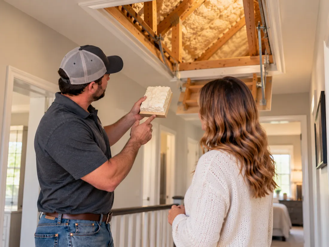 Planning a spray foam insulation project with a homeowner