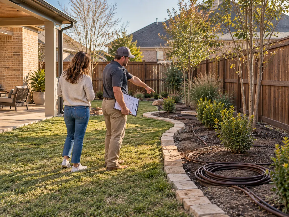 Planning a landscaping project with a homeowner
