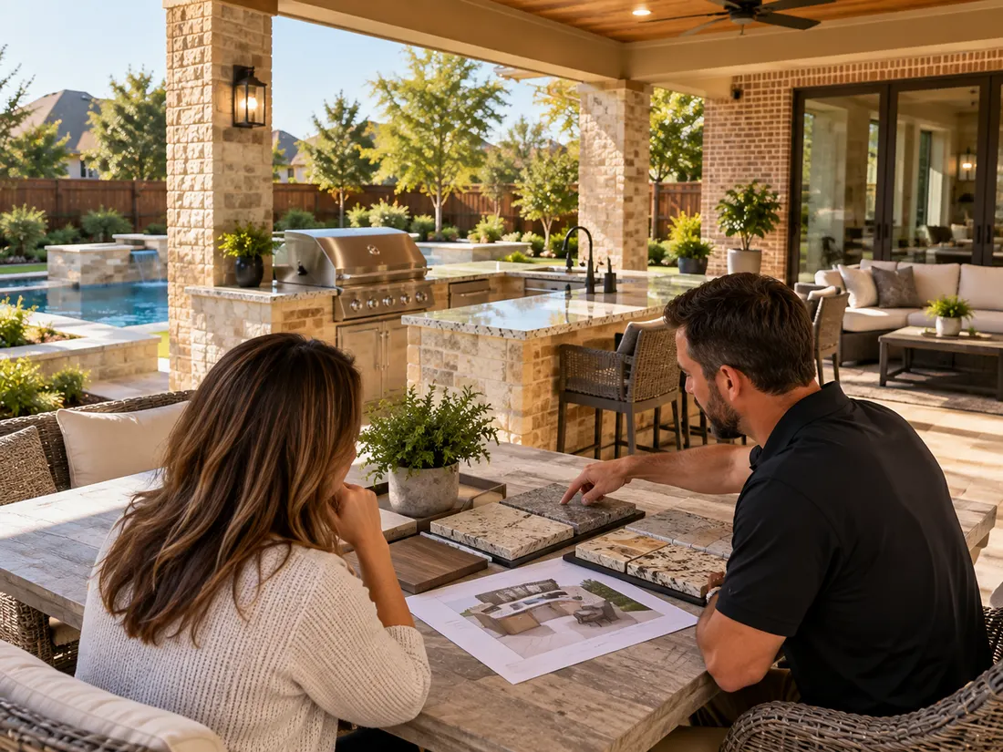 Planning a outdoor kitchens project with a homeowner